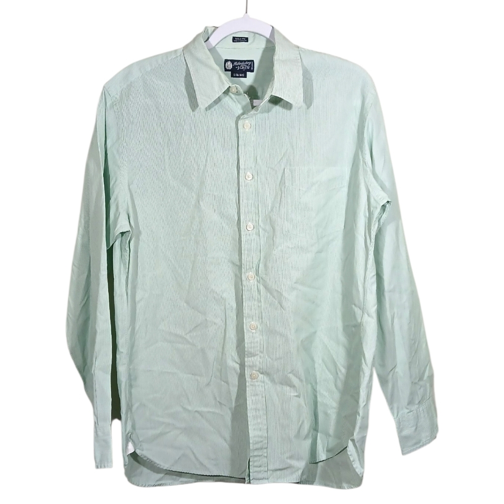 Haberdashery For J Crew Green Pinstripe Button Front Shirt